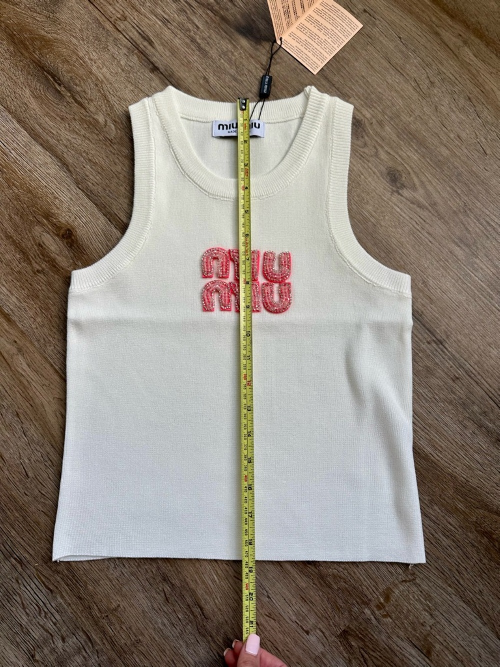 Miu Miu Tank Top with Pink Logo - Picture 3 of 4